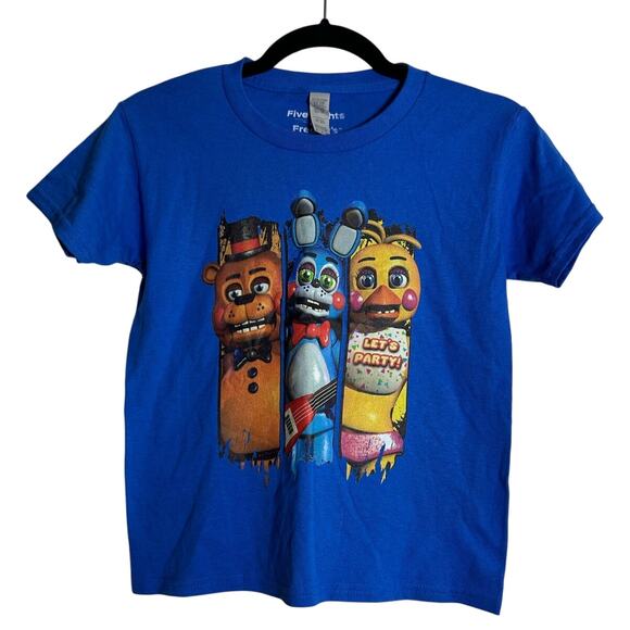 FIVE NIGHTS AT FREDDY'S Graphic Tee NEW Unisex Blue SS FLAW Size Youth XS - Picture 2 of 6
